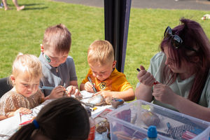 Youngsters enjoy painting with Lichfield Kindness Rocks at the ‘Be Proud Of Your Community Day’ event last Saturday.