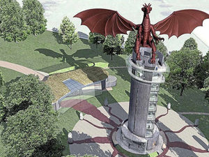 Supporting image for story: Welsh dragon sculpture man looking forward to project taking flight