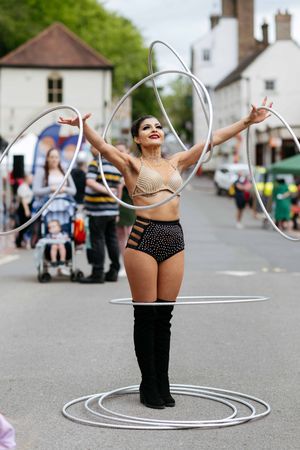 Ironbridge was taken over with street performers and entertainers for the high street celebrations day