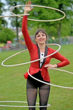 Nula Hula – one of the circus performers at Party in the Park