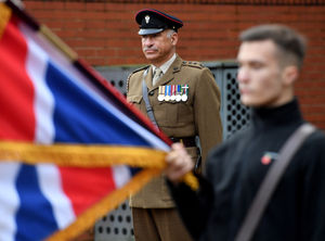 The Remembrance service at City of Wolverhampton College 