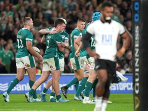 Ireland’s Gus Mccarthy celebrates scoring