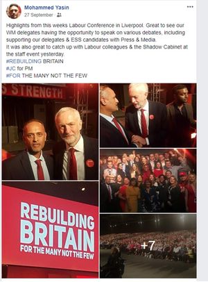 A post on Mohammed Yasin's Facebook page