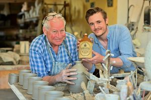 Mike Fletcher (left) of Wenlock Pottery with Angus Robinson (right) of Robinsons Cider.