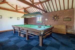 The snooker room within the large garage. Picture: Rightmove/Knight Frank. 