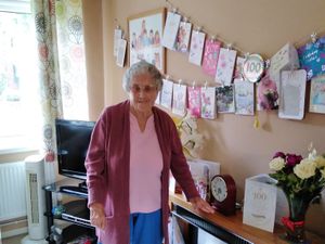 Supporting image for story: Family-loving Carrie enjoys 100th birthday in hometown Market Drayton