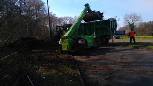 The clean-up gets underway