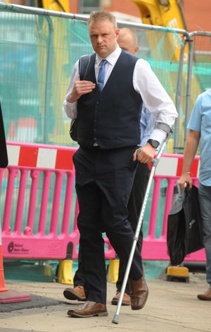 Pc Mark Calladine was pursuing an uninsured car when the crash happened