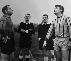 Harry started refereeing at 28-years-old after being asked to take the role up by his club. Pictured in 1966 on his first day as a referee