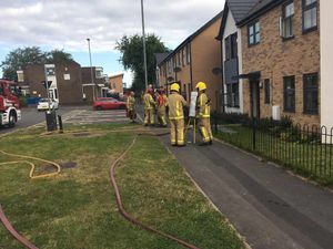 Scene of the fire at Sutton Wood Court in Sutton Hill