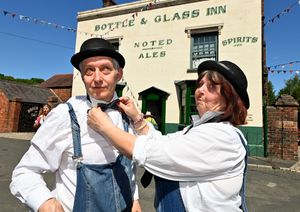 DUDLEY COPYRIGHT NATIONAL WORLD TIM THURSFIELD -12/07/251940's event at Black Country Living Museum.Fred and Susan Kirkham as Laurel and Hardy.