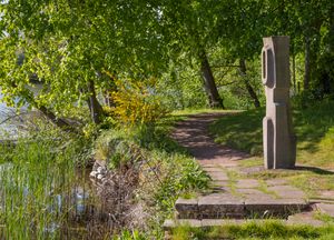 'The Watcher' on the lakeside walk at Dudmaston, Shropshire
