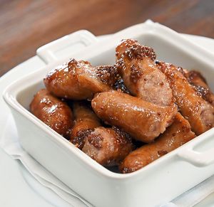 Sizzling – honey and mustard sausages