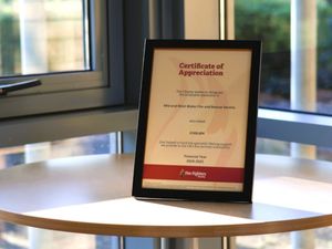 The Service’s Certificate of Appreciation 