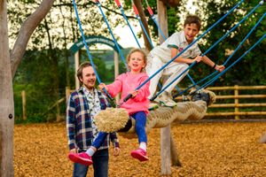 Outdoor play area at Hockerhill Adventure Playbarn