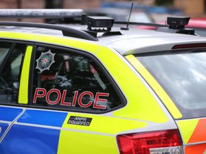 A PSNI badge on the side of a force car