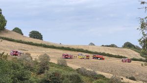 Fire teams from across the county battled the incident at Broom Hill, Pulverbatch. Picture: Amber Watch Wellington