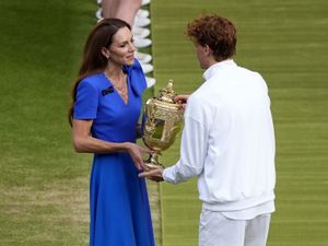 Supporting image for story: Kate presents Wimbledon men’s trophy on Centre Court