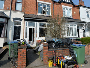 The scene of the fire in Park Road, Bearwood