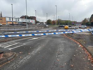 Police tape on the scene of a shooting in Wolverhampton