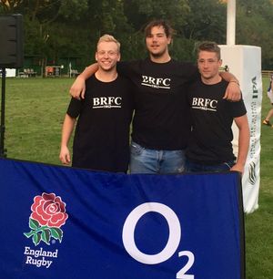Fenn Newsome, Giles Themans and Alex Hayton at Bridgnorth Rugby Club