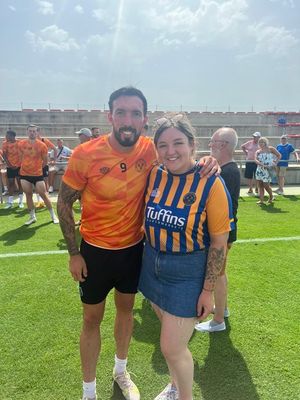 Shrewsbury Town meet and greet with fans in Valencia during open training