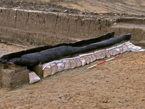 Supporting image for story: Bronze Age log boats discovered in silted-up creek to go on display