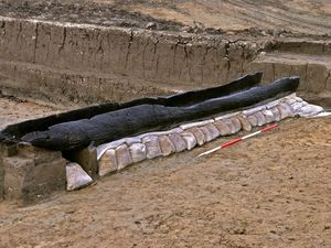 Supporting image for story: Bronze Age log boats discovered in silted-up creek to go on display
