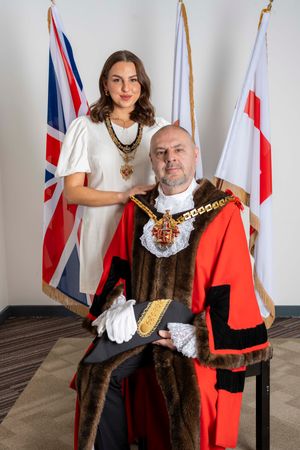 Mayor Councillor Craig Collingswood (pictured with Mayoress Abby Collingswood) will welcome visitors into the Mayor's Parlour