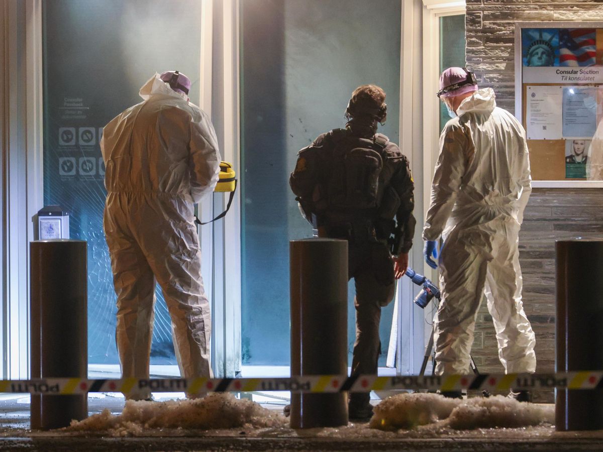 Police in Norway investigate an explosion outside the US Embassy in Oslo