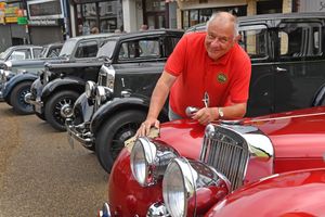 There were plenty of vintage vehicles to see on the day. Pictured: Alan Bateman with his 1949 Triumph