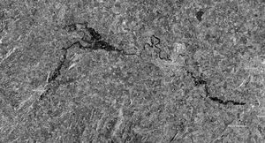 Radar version shows the colossal amount of water being temporarily held in the flood plains