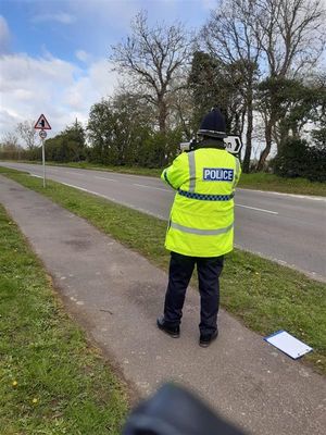 Police carrying out speed checks. Photo: Wellington West and Rural SNT.