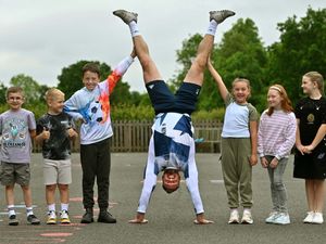 Supporting image for story: Gymnast visit the icing of cake of week of enrichment at school