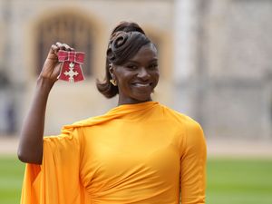 Dina Asher-Smith after being made a Member of the Order of the British Empire (MBE) by King Charles III at an Investiture ceremony