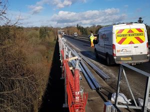 Supporting image for story: Progress on work to fix damaged bridge barriers