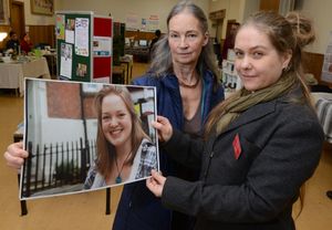 Rose's mother Kaye with Zoe Jones at a recent health and wellbeing event in Oswestry