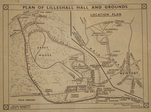 A map in the "Lovely Lilleshall" souvenir brochure of the grounds and attractions of the Lilleshall Park pleasure resort.