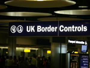 Sign reading 'UK border controls'