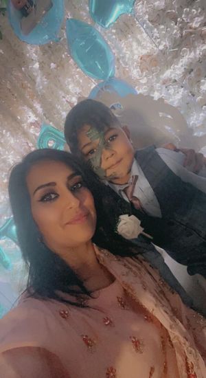 Abdul Ahad Haroon with his aunt Sophia Zabir, of Telford