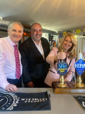 (L-R) Sir Phillp Davies, Bill Etheridge and Esther McVey at Sedgley Conservative Club