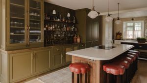 The kitchen is lavishly appointed