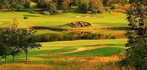 Water, water everywhere and plenty shots in the drink – the signature hole of the Slieve Russell Golf Course,        bathed in sunlight is a sight to behold for any golfer