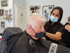 Supporting image for story: Roger braves the shave in honour of neighbour and former mayor