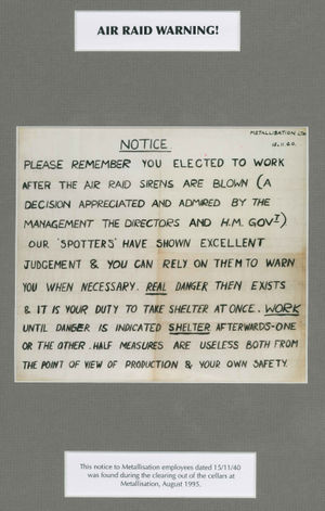 An air raid warning replica