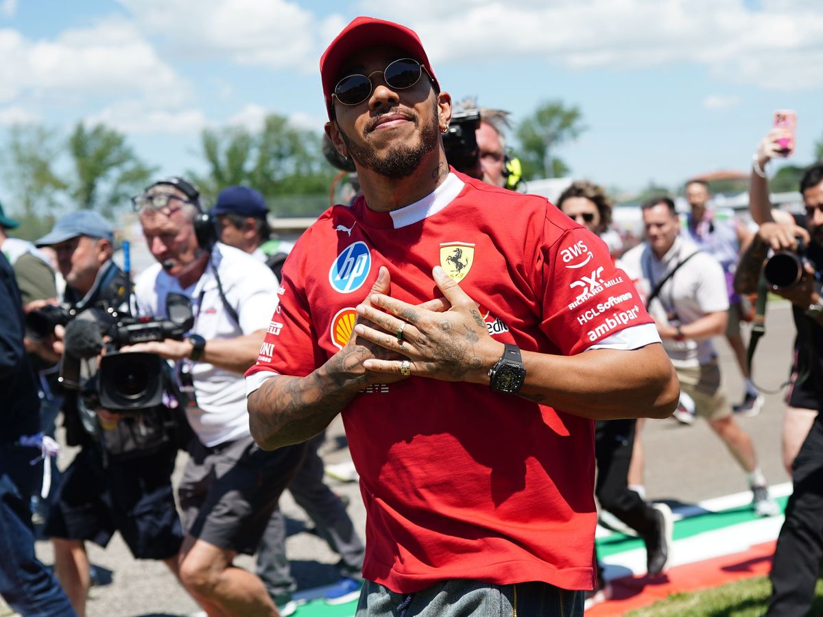 A sea of red – Lewis Hamilton revels in reception from Ferrari fans at Imola