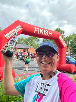 A well deserved Beer after the Westbridge 5 mile event for Lee 