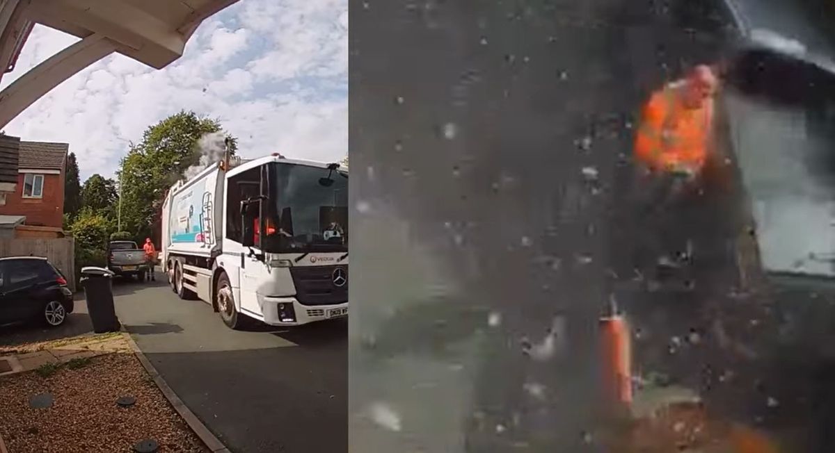 Watch: Fire extinguisher explodes in back of bin lorry in Shifnal as council issue warning to residents