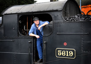 Steam Gala at Severn Valley Railway's Kidderminster Station..Driver Dave Evans