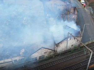 Supporting image for story: Shocking video shows how close Wolverhampton factory blaze was to city's railway line